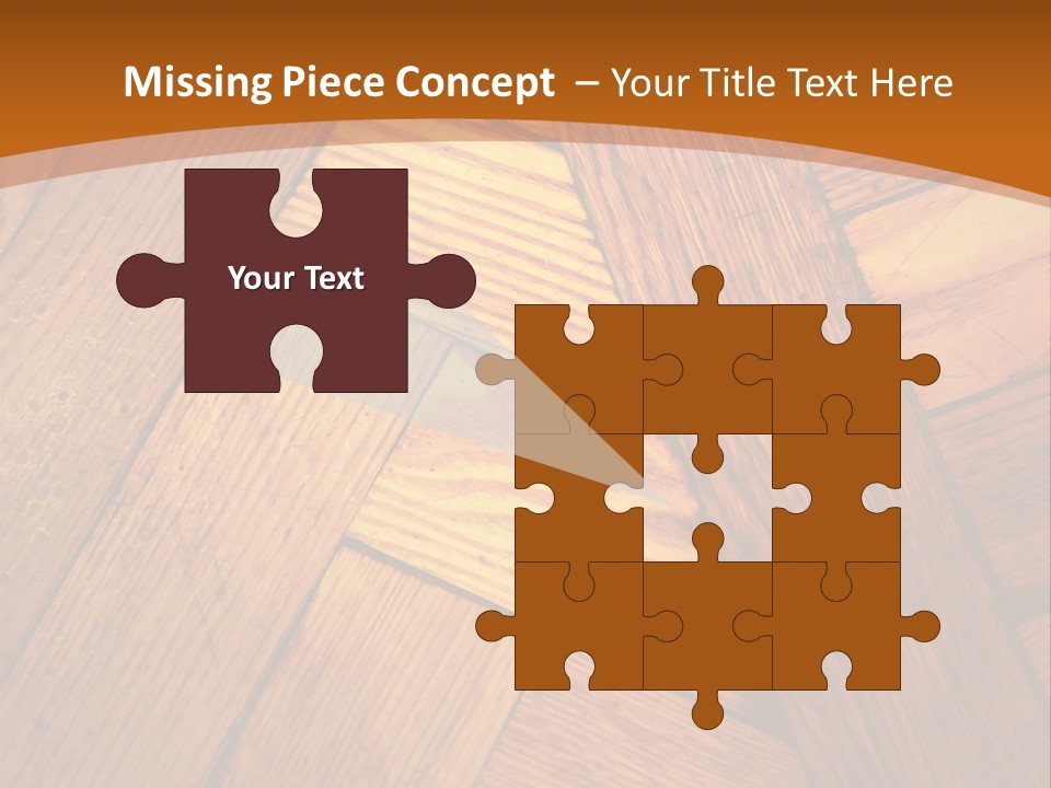 Close-Up Of Old Mitered Herringbone Flooring, Yellow PowerPoint Template