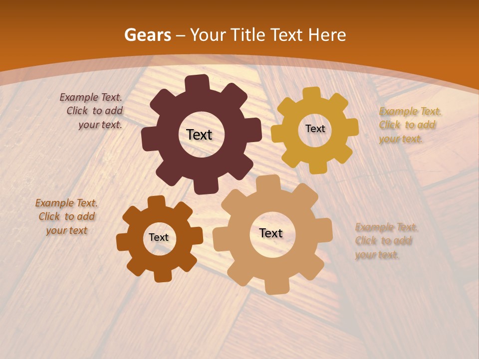 Close-Up Of Old Mitered Herringbone Flooring, Yellow PowerPoint Template