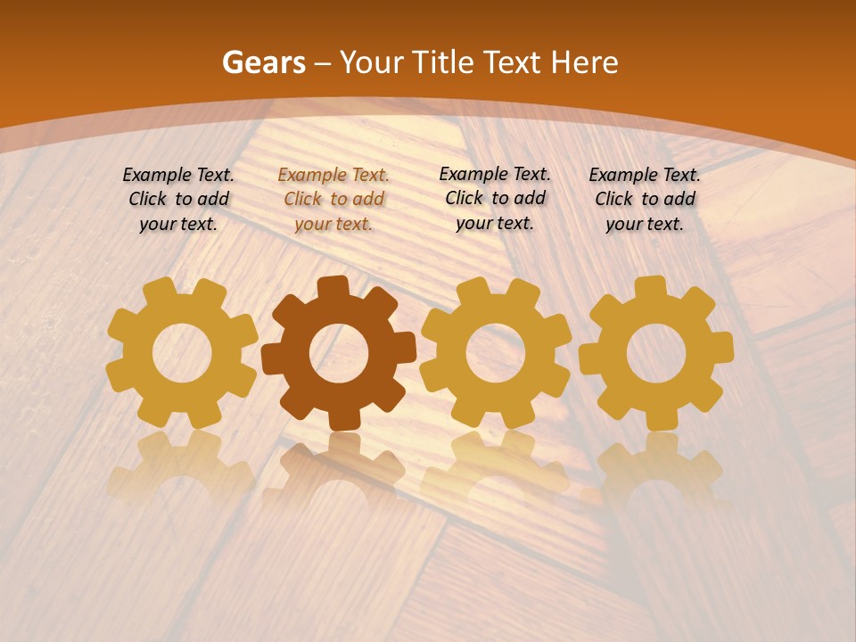 Close-Up Of Old Mitered Herringbone Flooring, Yellow PowerPoint Template