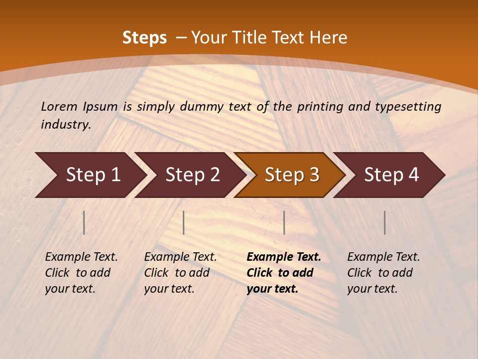 Close-Up Of Old Mitered Herringbone Flooring, Yellow PowerPoint Template