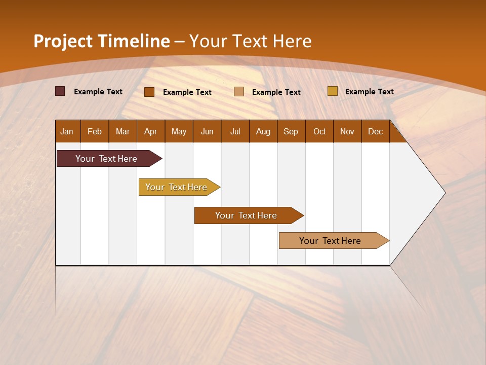 Close-Up Of Old Mitered Herringbone Flooring, Yellow PowerPoint Template