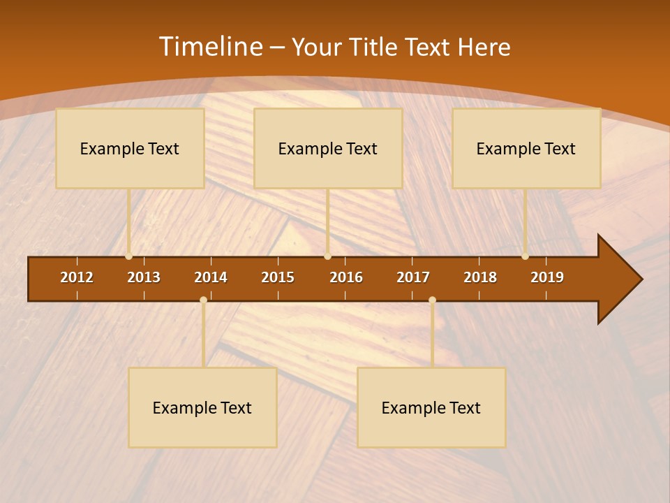 Close-Up Of Old Mitered Herringbone Flooring, Yellow PowerPoint Template
