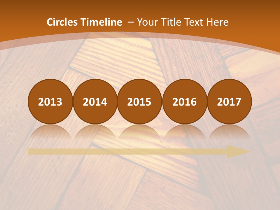 Close-Up Of Old Mitered Herringbone Flooring, Yellow PowerPoint Template