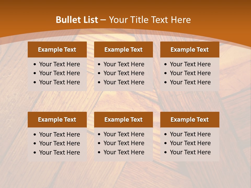 Close-Up Of Old Mitered Herringbone Flooring, Yellow PowerPoint Template