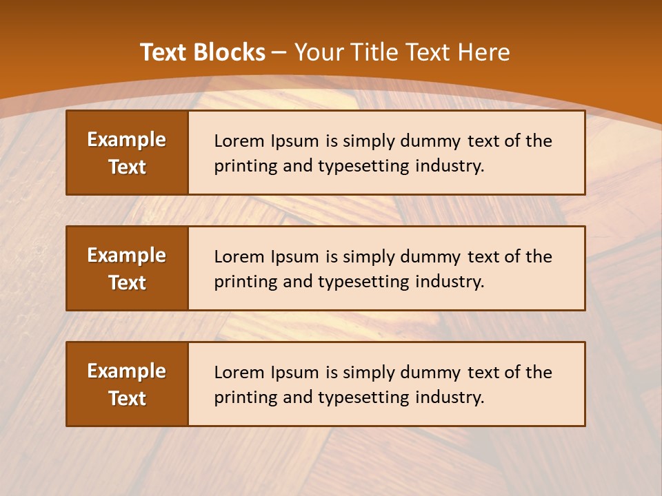 Close-Up Of Old Mitered Herringbone Flooring, Yellow PowerPoint Template