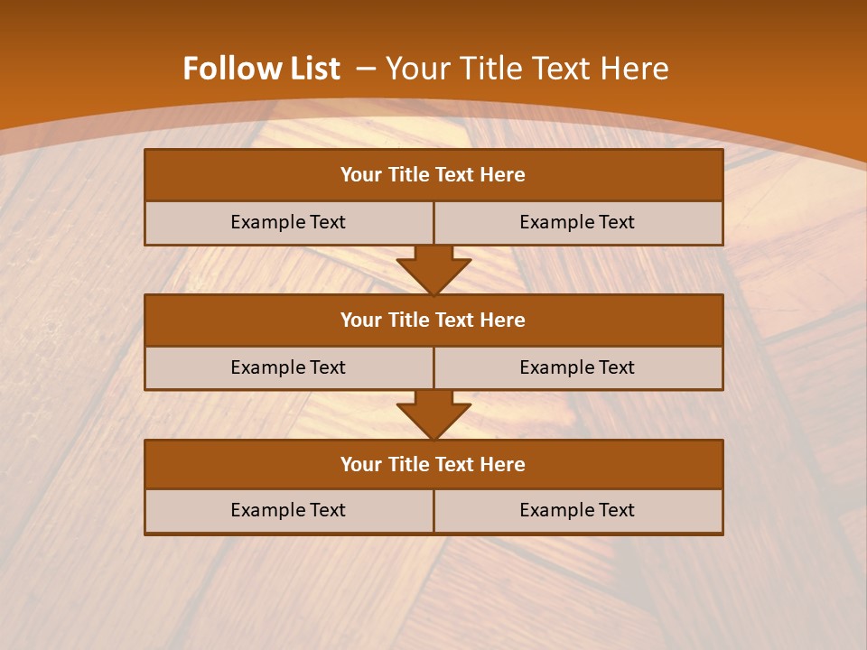 Close-Up Of Old Mitered Herringbone Flooring, Yellow PowerPoint Template