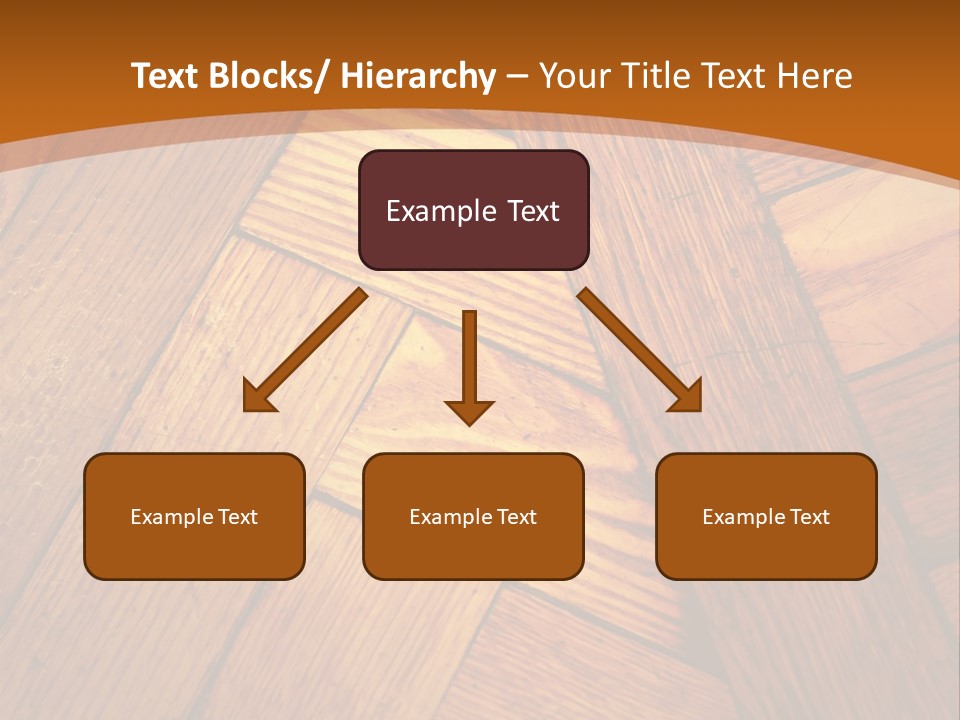 Close-Up Of Old Mitered Herringbone Flooring, Yellow PowerPoint Template