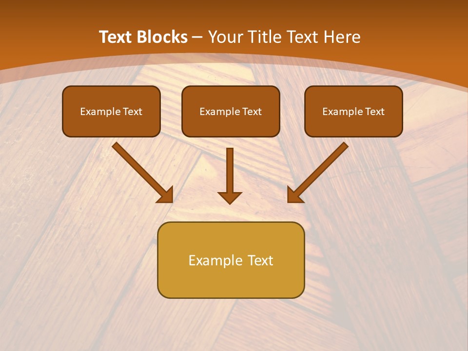 Close-Up Of Old Mitered Herringbone Flooring, Yellow PowerPoint Template