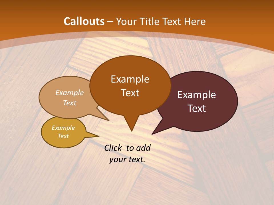 Close-Up Of Old Mitered Herringbone Flooring, Yellow PowerPoint Template