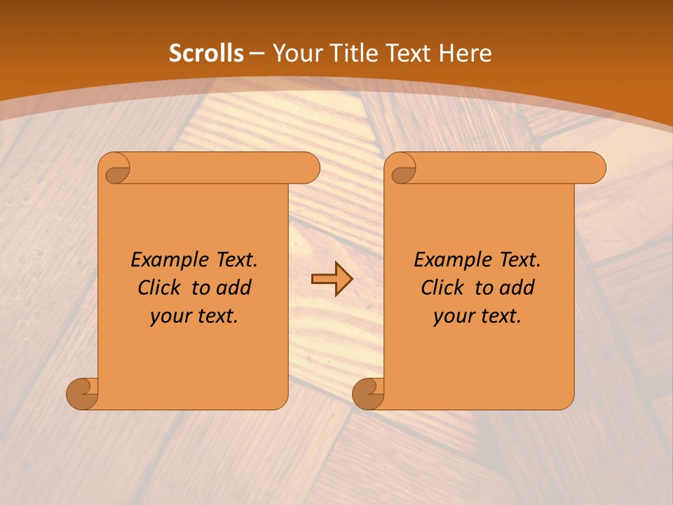 Close-Up Of Old Mitered Herringbone Flooring, Yellow PowerPoint Template