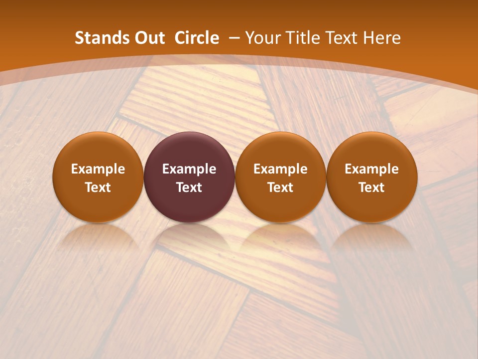 Close-Up Of Old Mitered Herringbone Flooring, Yellow PowerPoint Template