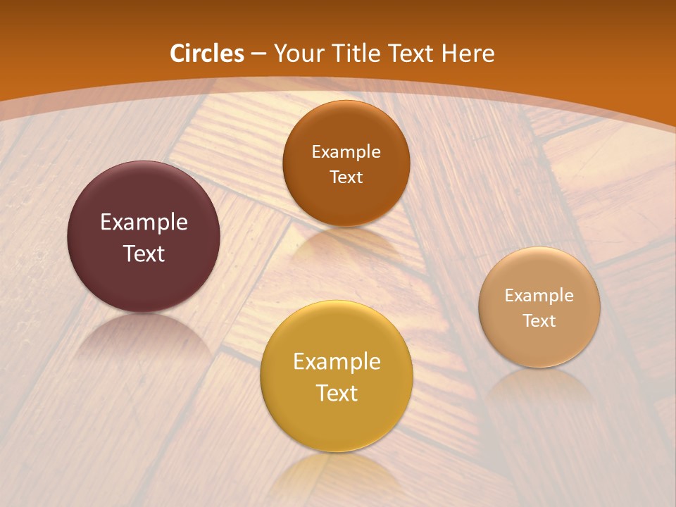 Close-Up Of Old Mitered Herringbone Flooring, Yellow PowerPoint Template