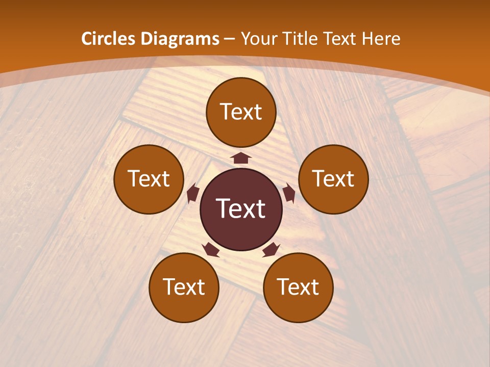 Close-Up Of Old Mitered Herringbone Flooring, Yellow PowerPoint Template