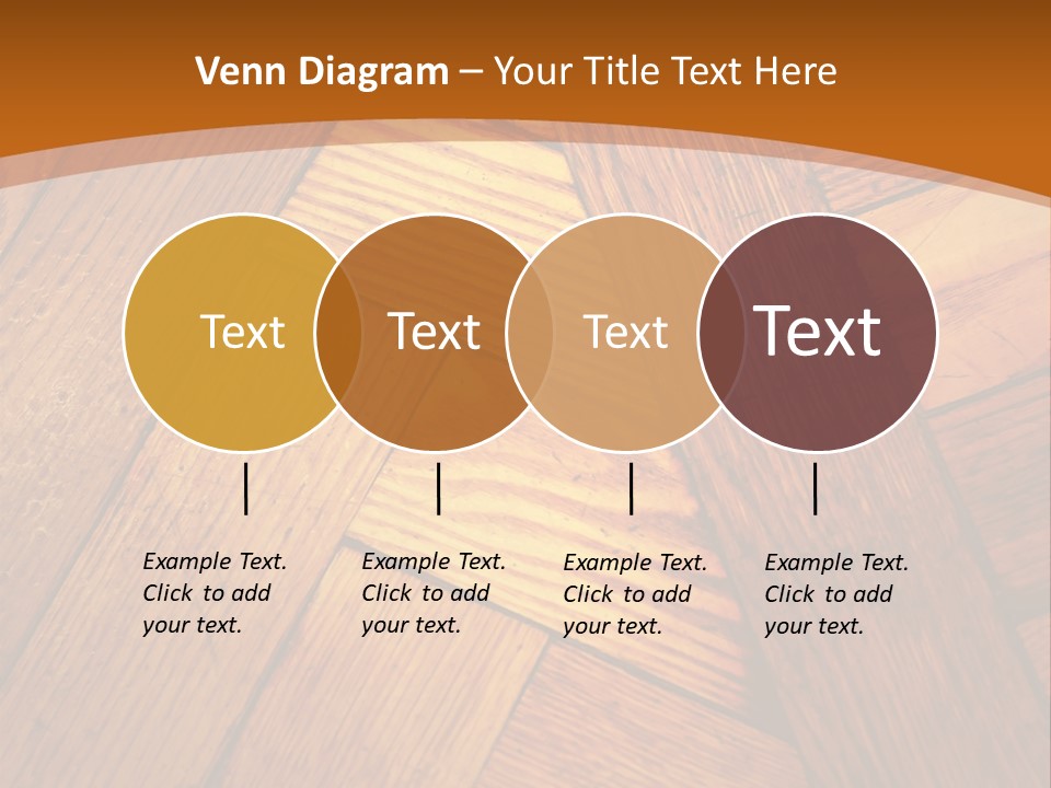 Close-Up Of Old Mitered Herringbone Flooring, Yellow PowerPoint Template