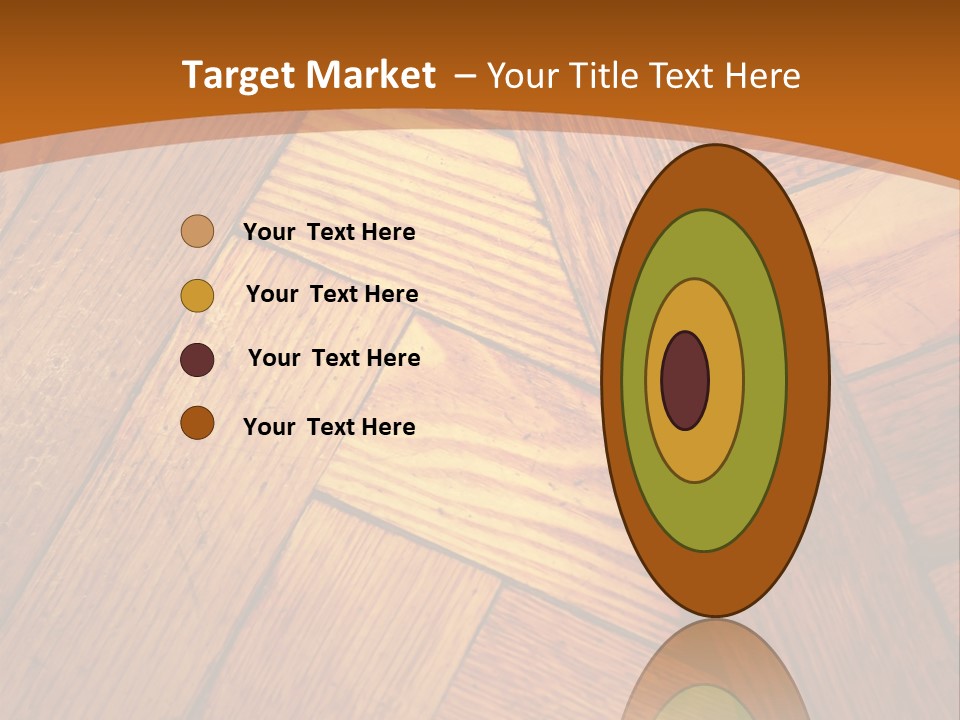 Close-Up Of Old Mitered Herringbone Flooring, Yellow PowerPoint Template