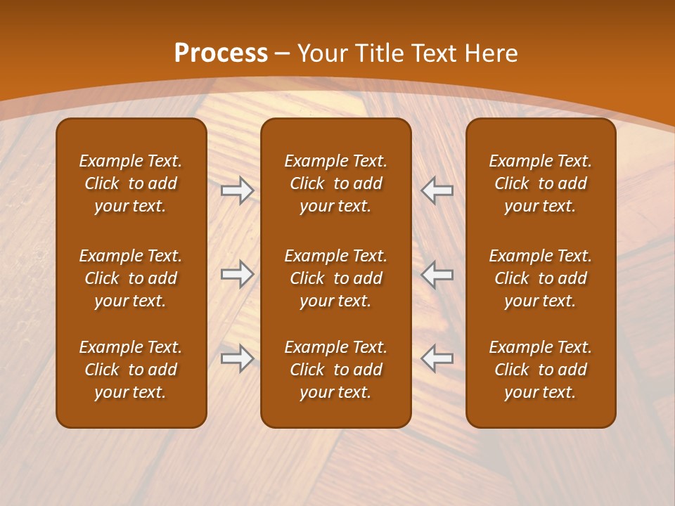 Close-Up Of Old Mitered Herringbone Flooring, Yellow PowerPoint Template