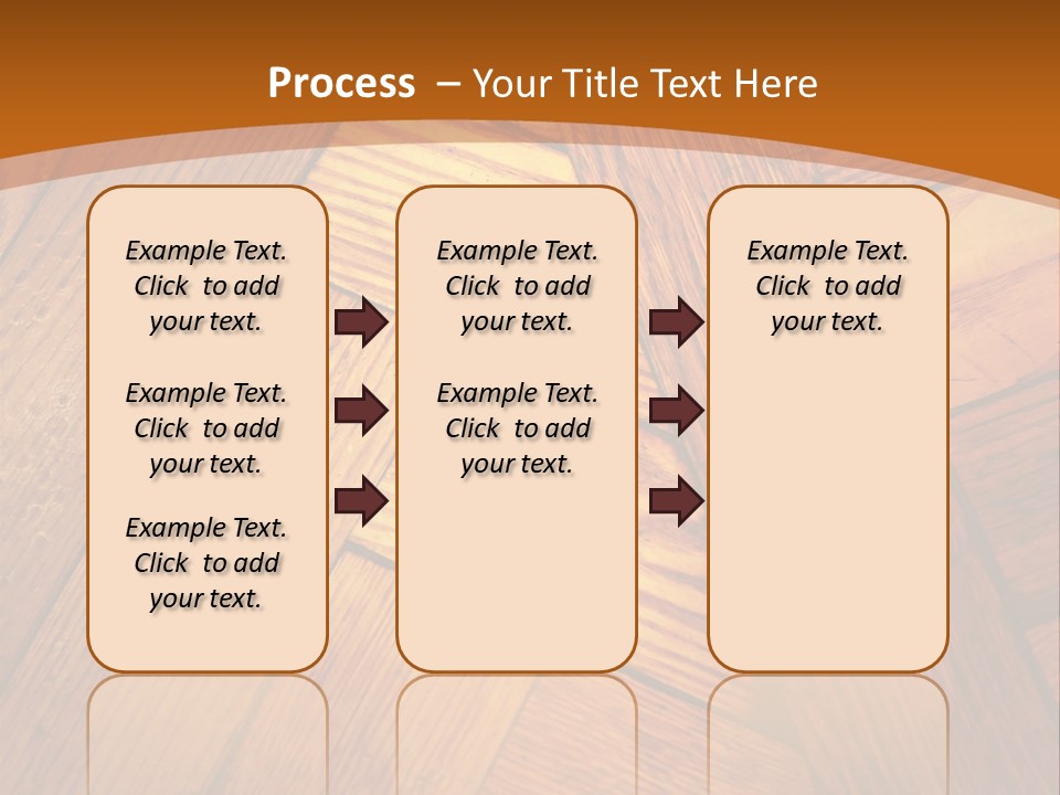Close-Up Of Old Mitered Herringbone Flooring, Yellow PowerPoint Template