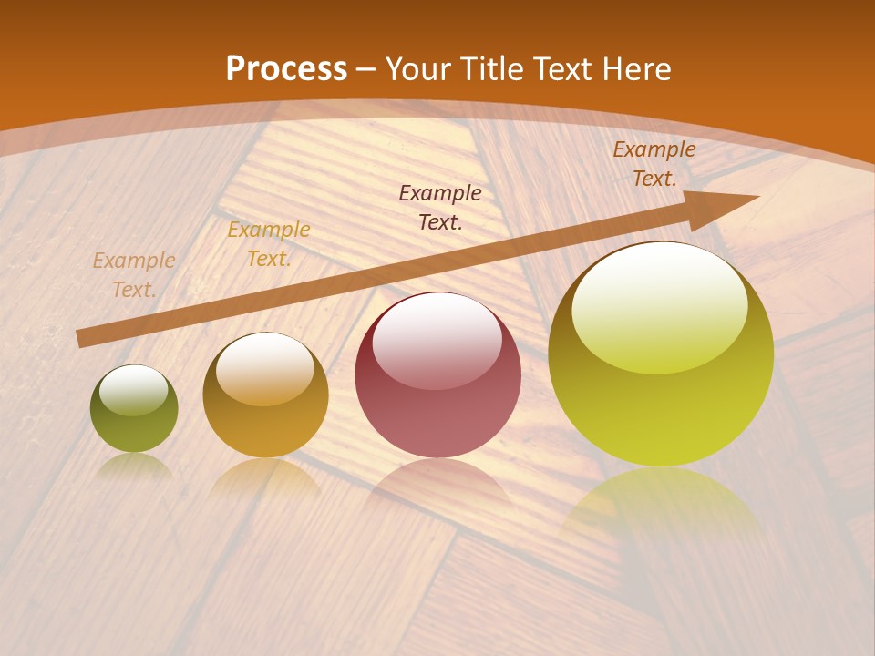 Close-Up Of Old Mitered Herringbone Flooring, Yellow PowerPoint Template