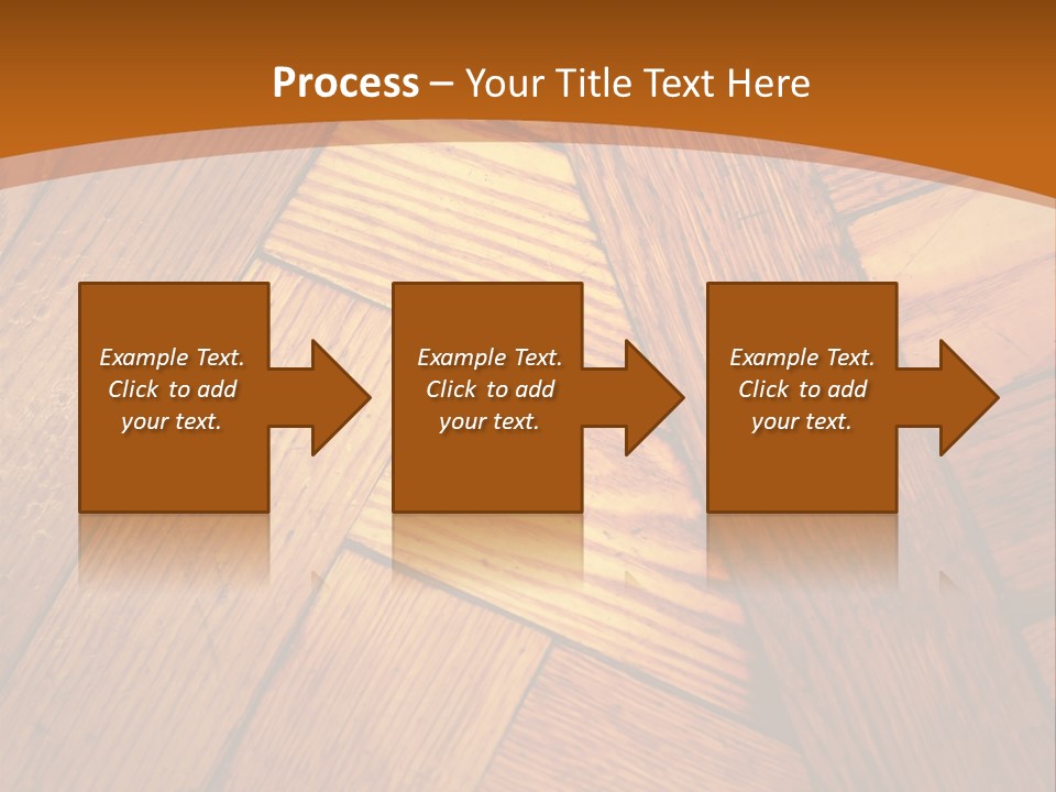 Close-Up Of Old Mitered Herringbone Flooring, Yellow PowerPoint Template