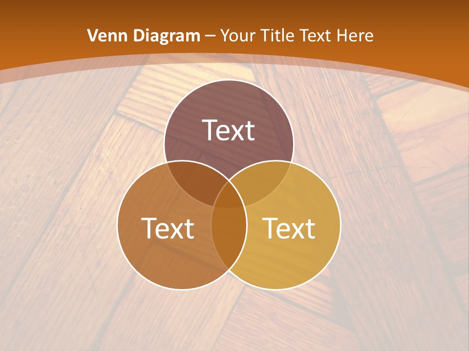 Close-Up Of Old Mitered Herringbone Flooring, Yellow PowerPoint Template