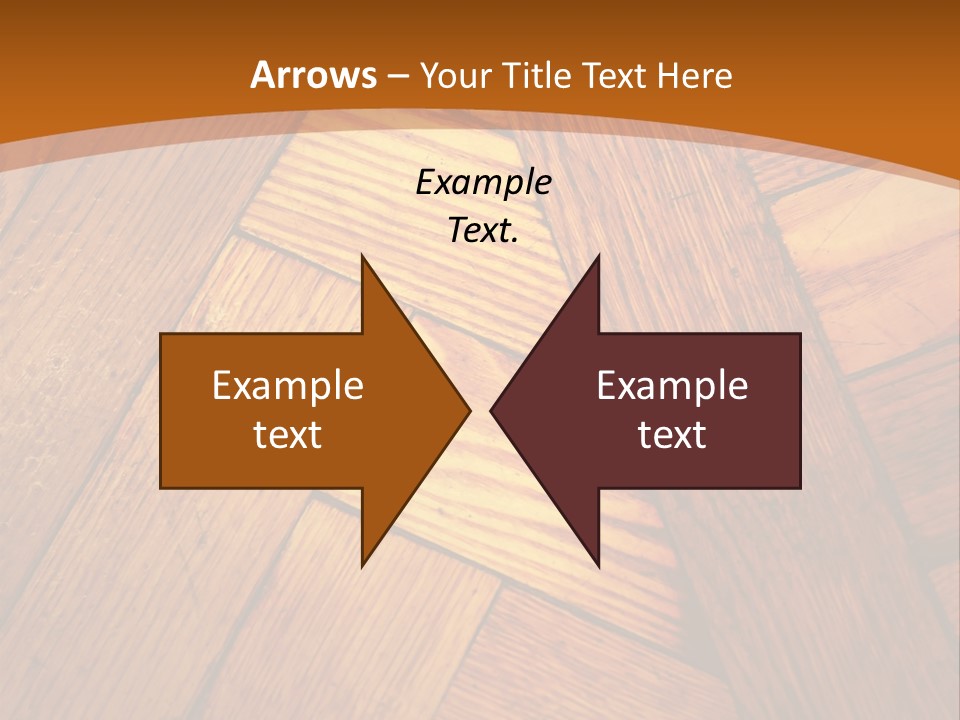 Close-Up Of Old Mitered Herringbone Flooring, Yellow PowerPoint Template