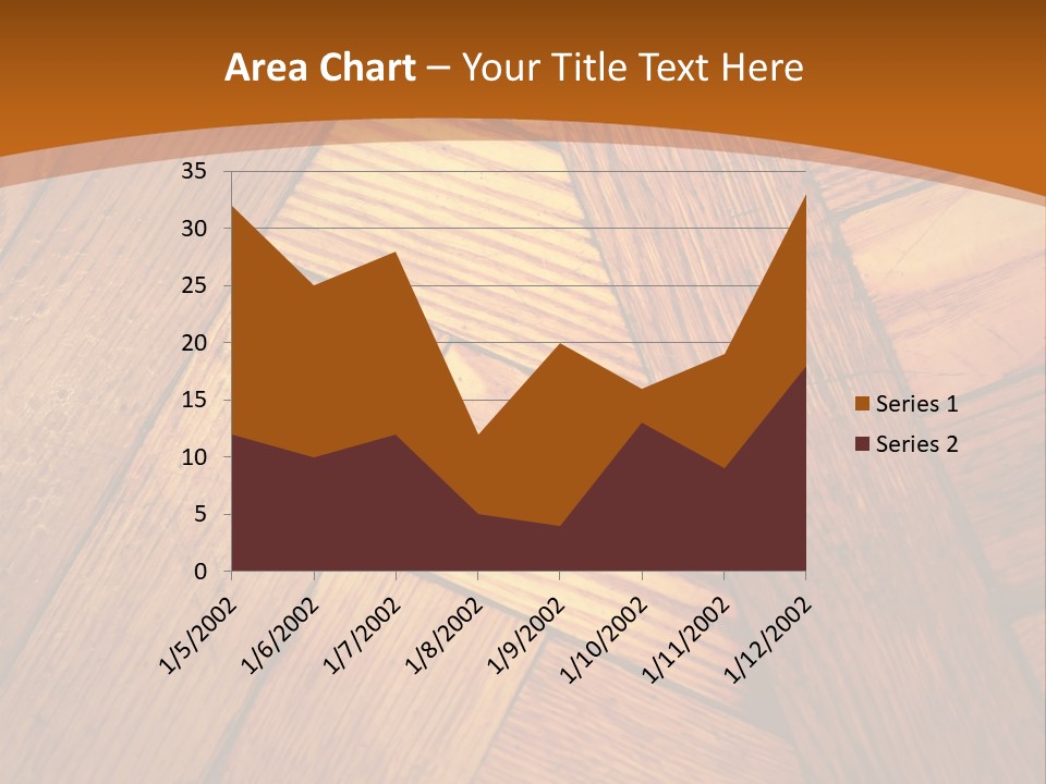 Close-Up Of Old Mitered Herringbone Flooring, Yellow PowerPoint Template