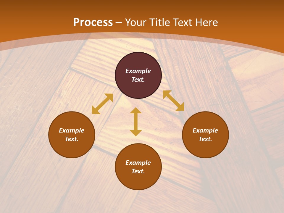 Close-Up Of Old Mitered Herringbone Flooring, Yellow PowerPoint Template