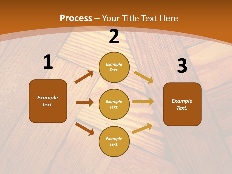 Close-Up Of Old Mitered Herringbone Flooring, Yellow PowerPoint Template
