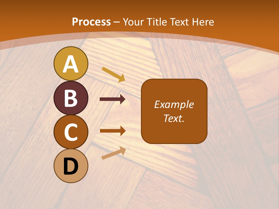 Close-Up Of Old Mitered Herringbone Flooring, Yellow PowerPoint Template