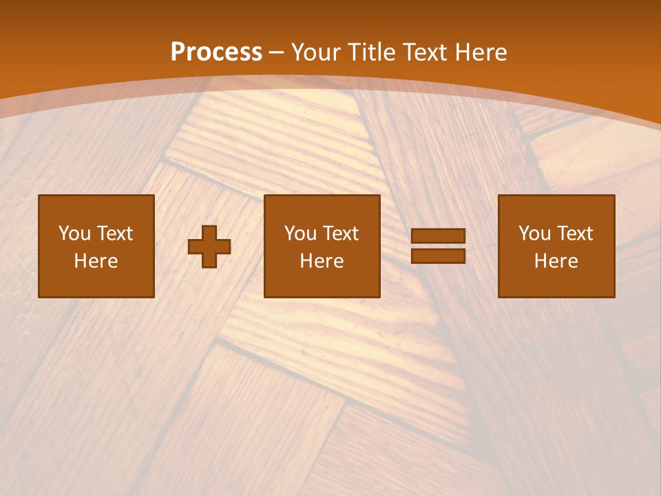 Close-Up Of Old Mitered Herringbone Flooring, Yellow PowerPoint Template