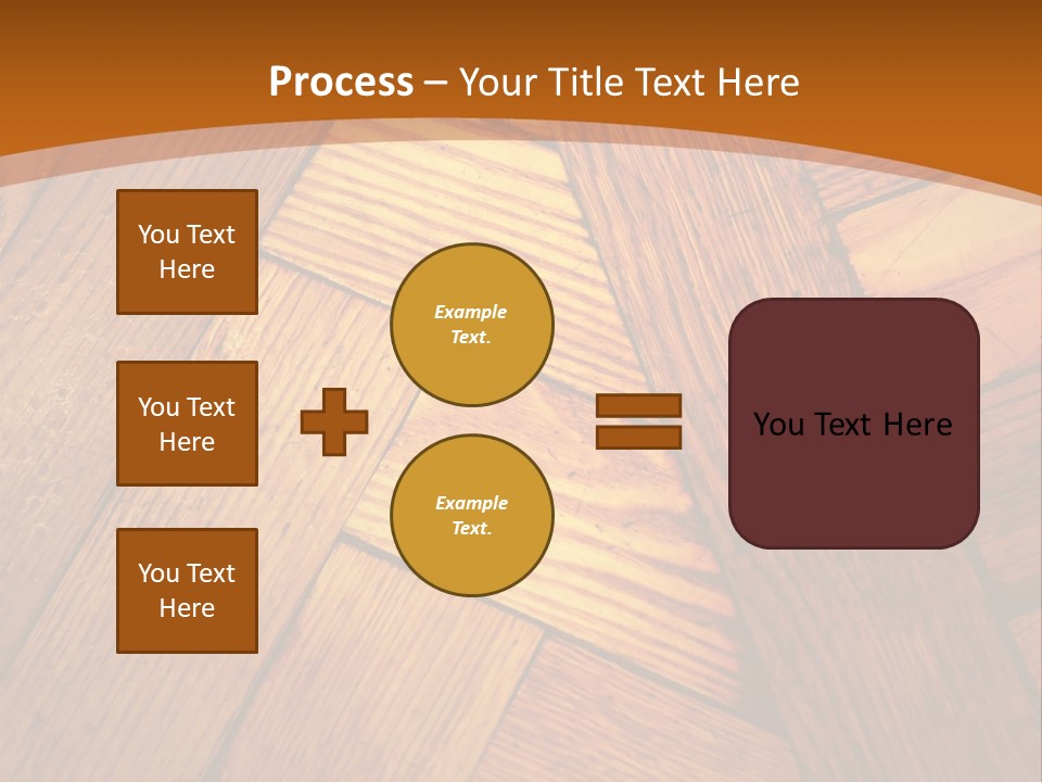 Close-Up Of Old Mitered Herringbone Flooring, Yellow PowerPoint Template