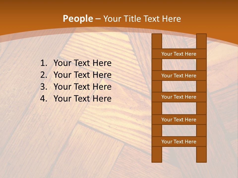 Close-Up Of Old Mitered Herringbone Flooring, Yellow PowerPoint Template