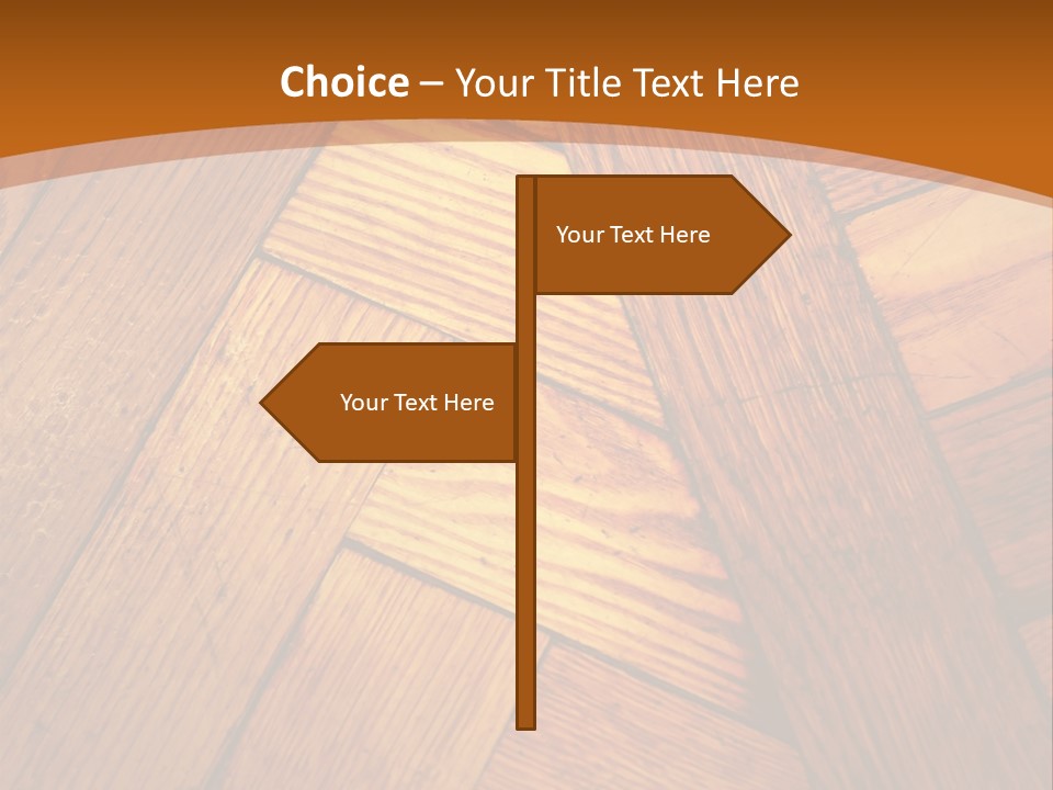 Close-Up Of Old Mitered Herringbone Flooring, Yellow PowerPoint Template