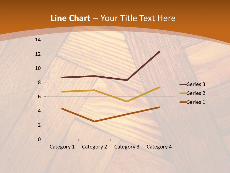 Close-Up Of Old Mitered Herringbone Flooring, Yellow PowerPoint Template