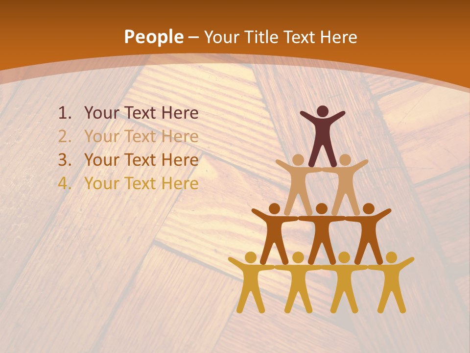 Close-Up Of Old Mitered Herringbone Flooring, Yellow PowerPoint Template