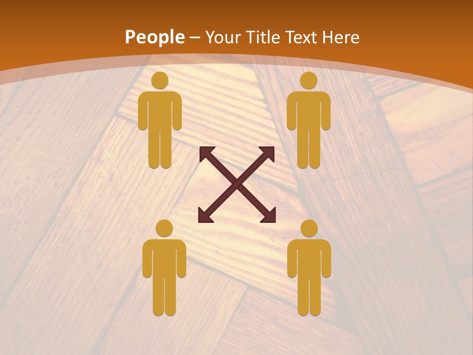 Close-Up Of Old Mitered Herringbone Flooring, Yellow PowerPoint Template