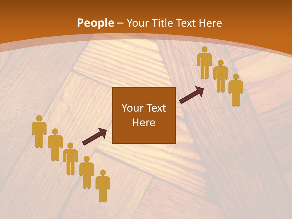 Close-Up Of Old Mitered Herringbone Flooring, Yellow PowerPoint Template