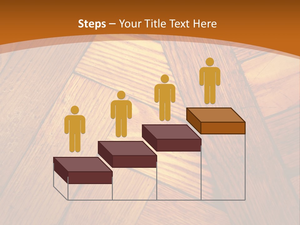 Close-Up Of Old Mitered Herringbone Flooring, Yellow PowerPoint Template