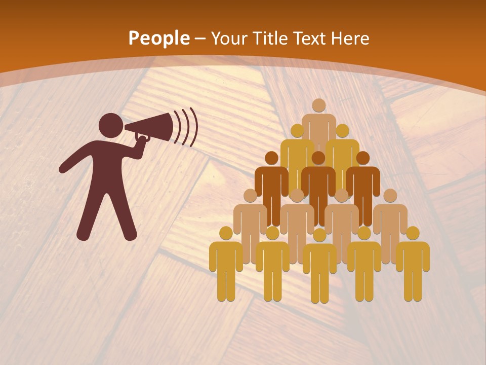 Close-Up Of Old Mitered Herringbone Flooring, Yellow PowerPoint Template