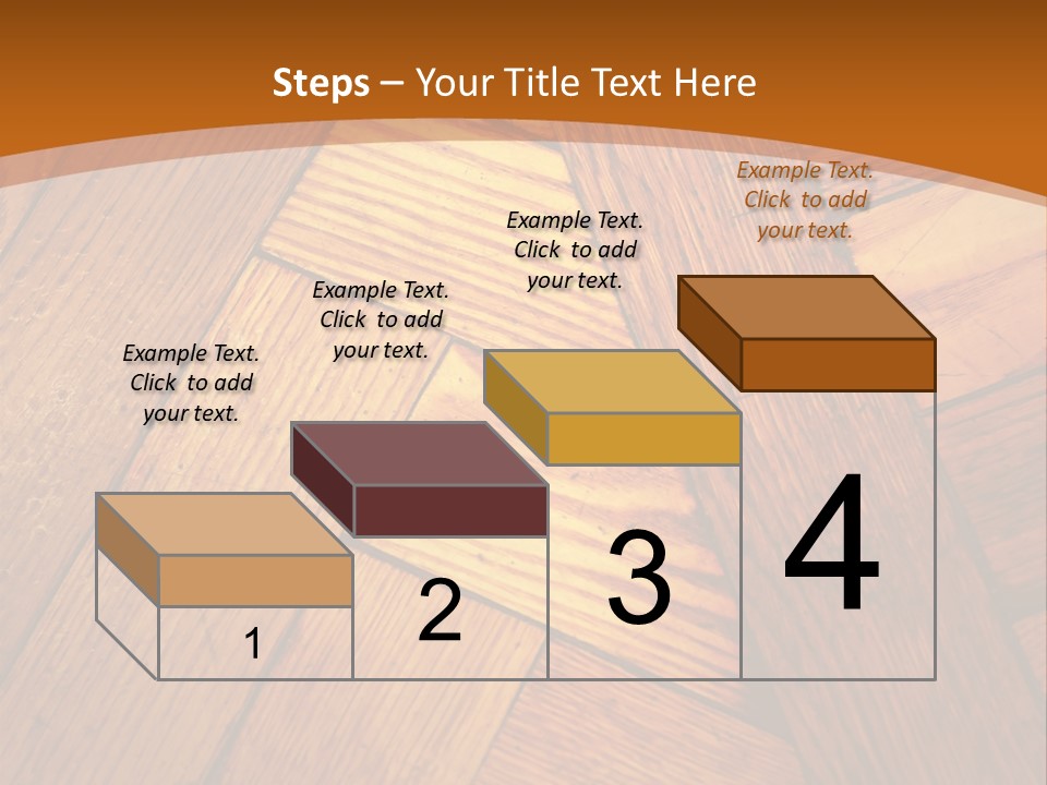 Close-Up Of Old Mitered Herringbone Flooring, Yellow PowerPoint Template