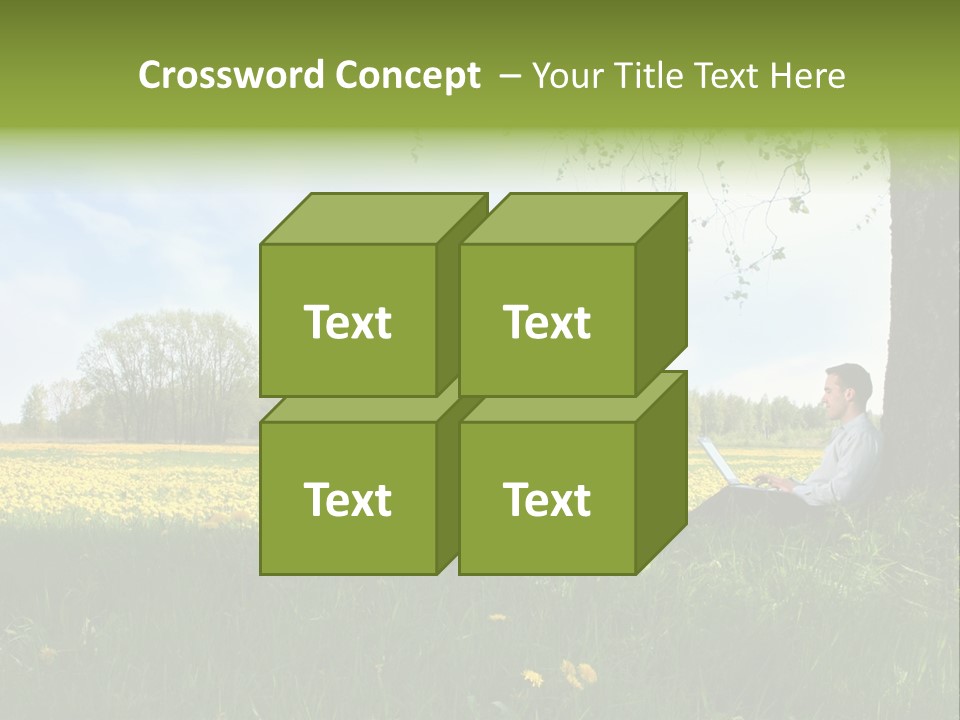 Young Guy Is Working Outdoors PowerPoint Template