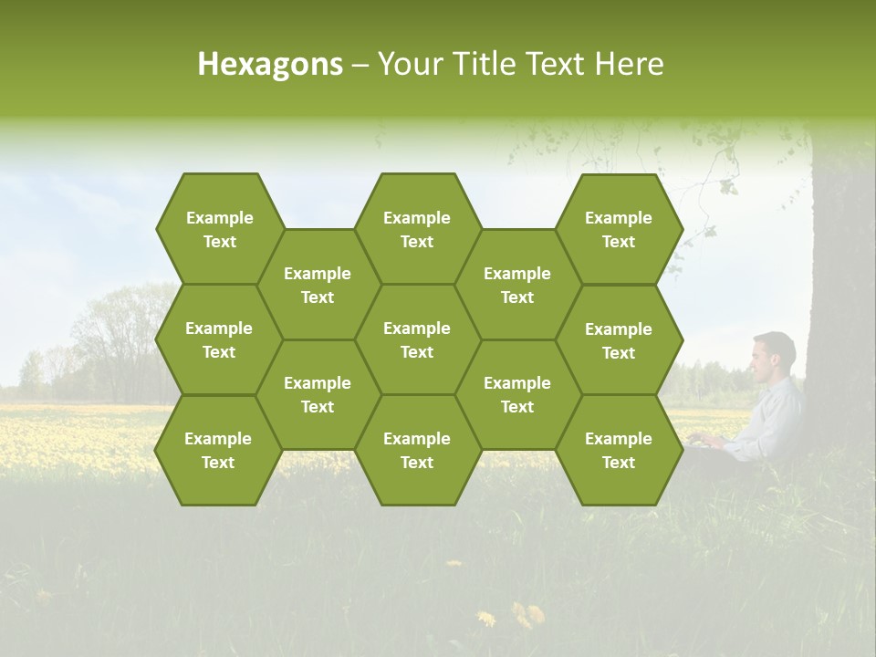 Young Guy Is Working Outdoors PowerPoint Template