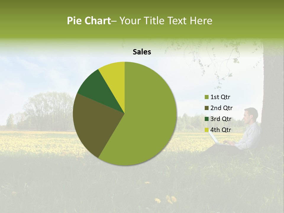 Young Guy Is Working Outdoors PowerPoint Template