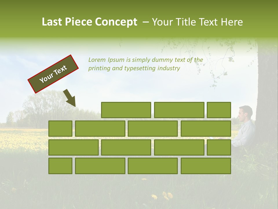 Young Guy Is Working Outdoors PowerPoint Template