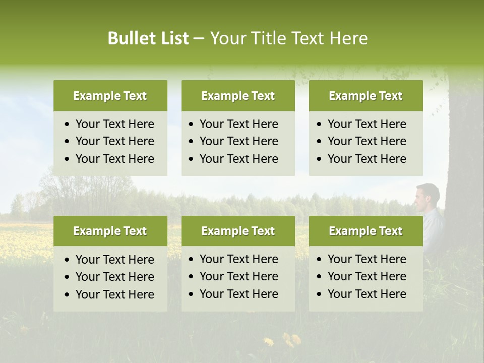 Young Guy Is Working Outdoors PowerPoint Template