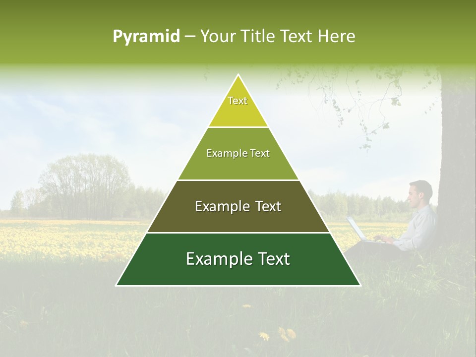 Young Guy Is Working Outdoors PowerPoint Template