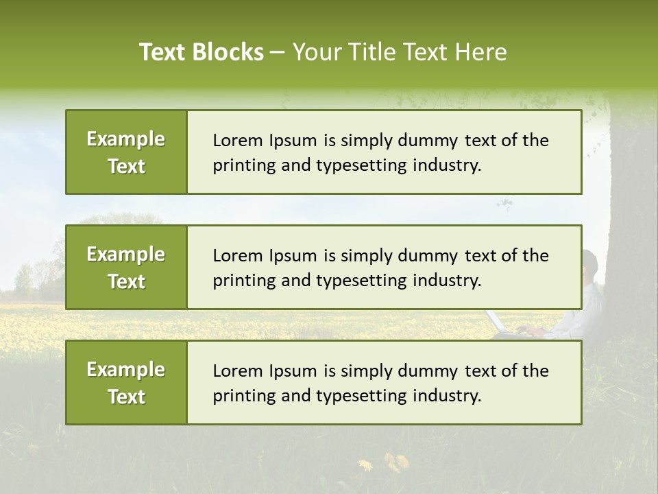 Young Guy Is Working Outdoors PowerPoint Template