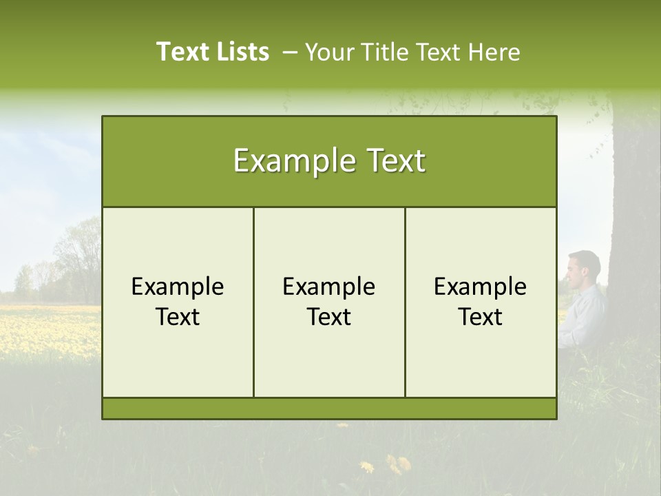 Young Guy Is Working Outdoors PowerPoint Template