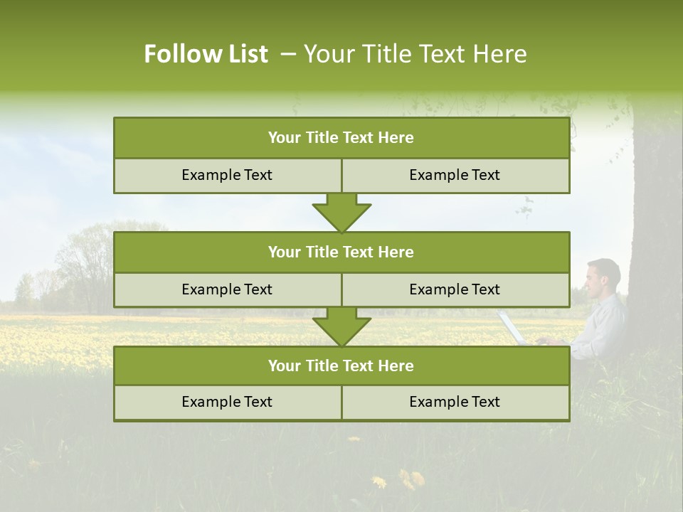 Young Guy Is Working Outdoors PowerPoint Template