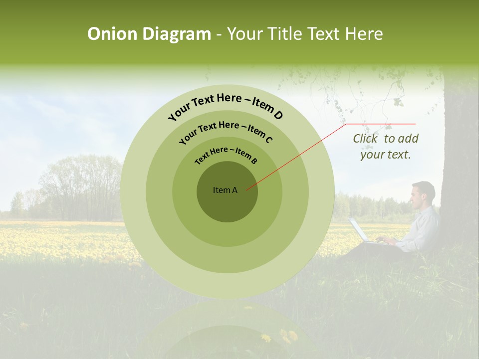 Young Guy Is Working Outdoors PowerPoint Template